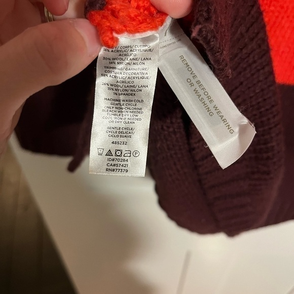 Ann Taylor Colorful Stripe Tunic Sweater Size Medium Chunky Knit - Picture 3 of 4